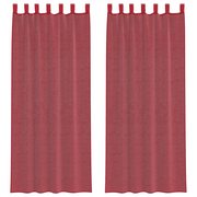Tende in Voile con Tasche per Aste 2 pz Rosso Vino