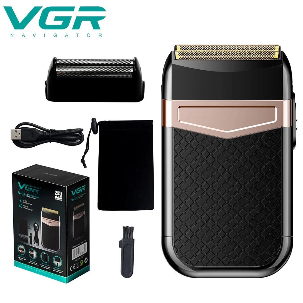 Trade Shop - Vgr V-331 Foil Shaver Rasoio Professionale Barber Rasatura A Pelle Usb -