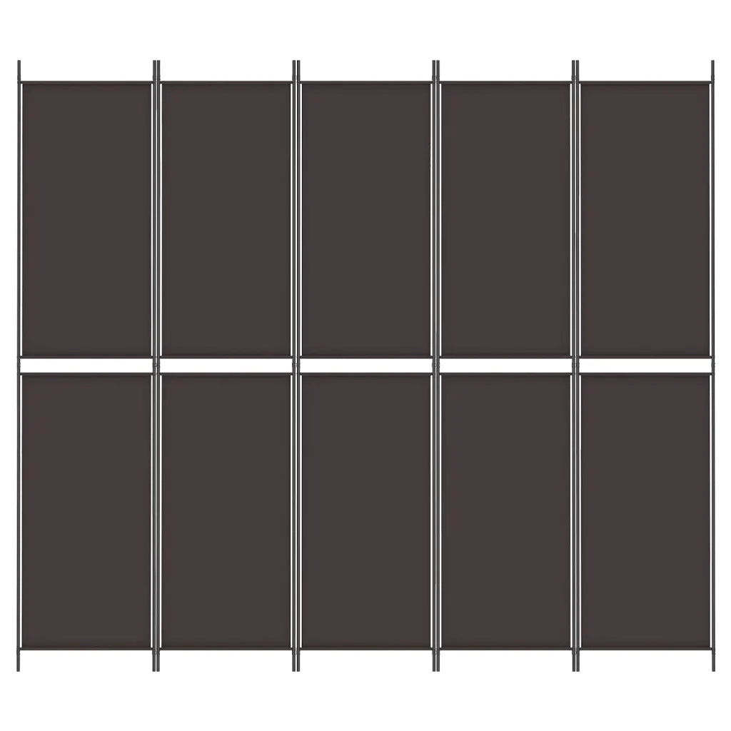 Divisorio a 5 Pannelli Marrone 250x220 cm in Tessuto 350251