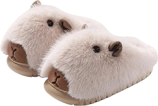 Slipper in forma di animale - dotato di un tappeto antiscivolo spesso - adatto per attività all'interno ed all'esterno - 38-39 - bianco