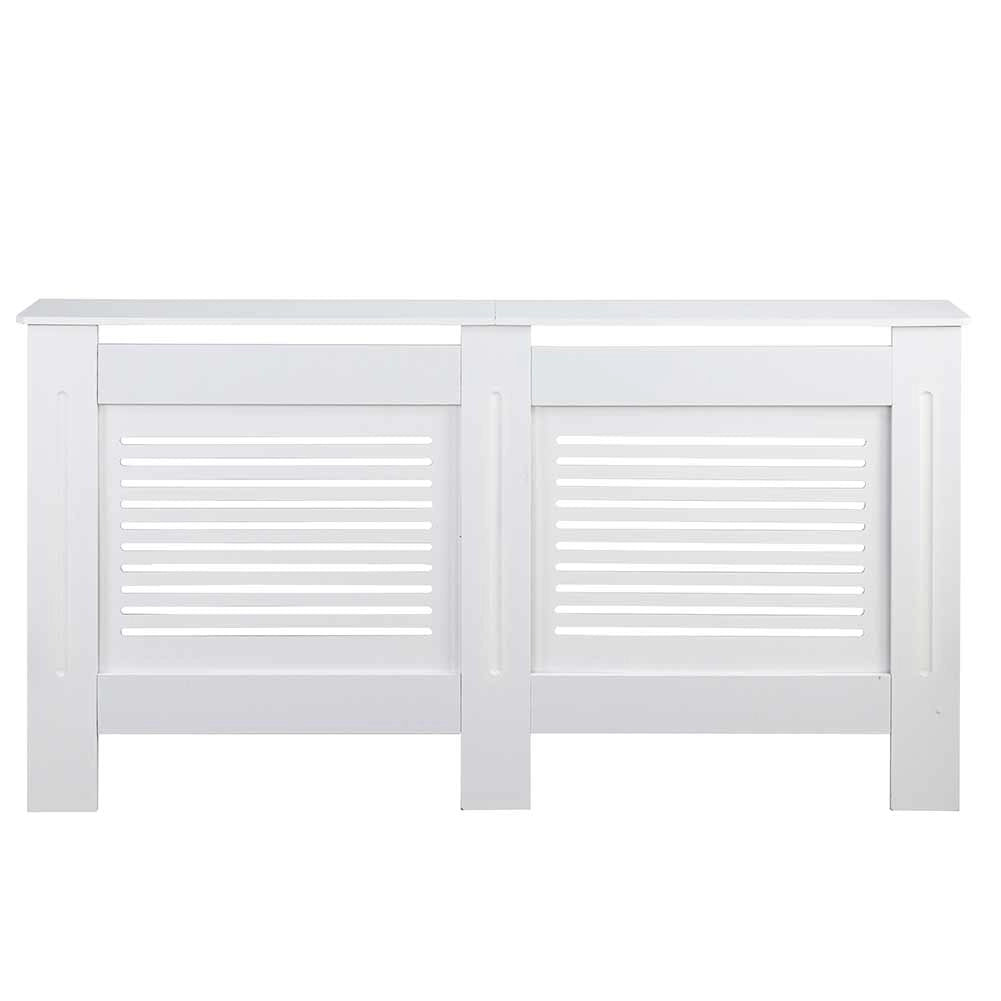 Copritermosifone in Legno MDF 152x19x82cm Copertura Radiatore Calorifero Bianco