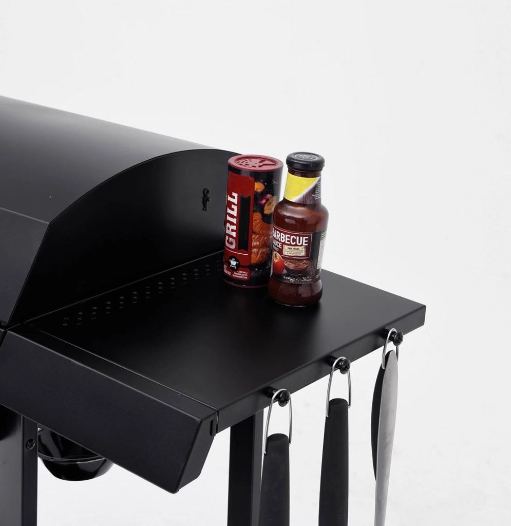 Barbecue a Gas 3 Bruciatori 109,5x51x98,7h cm Accensione Piezoelettrica in Acciaio Louis Nero