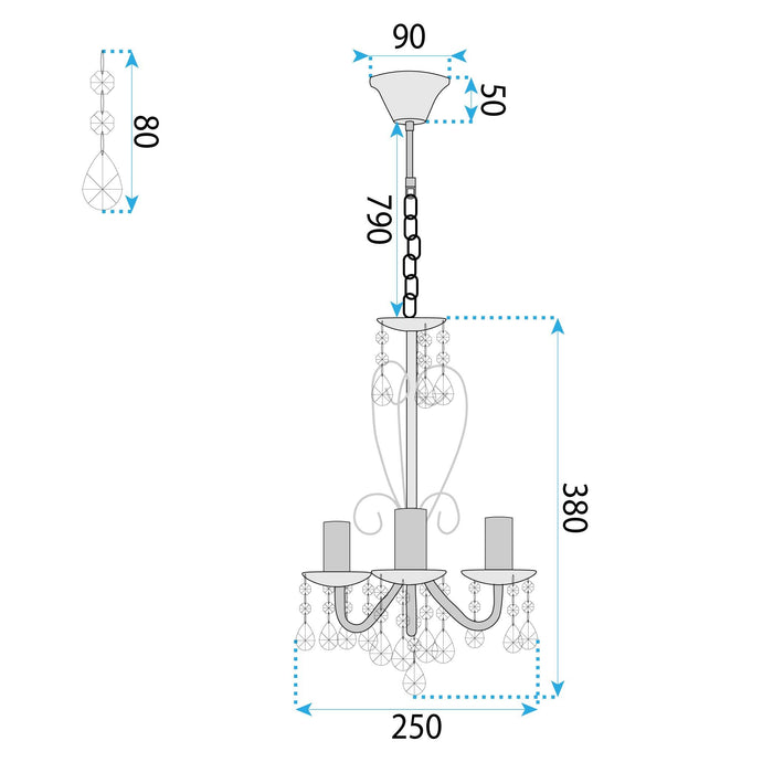 Lampada Da Soffitto Ebt012-3cp Gold