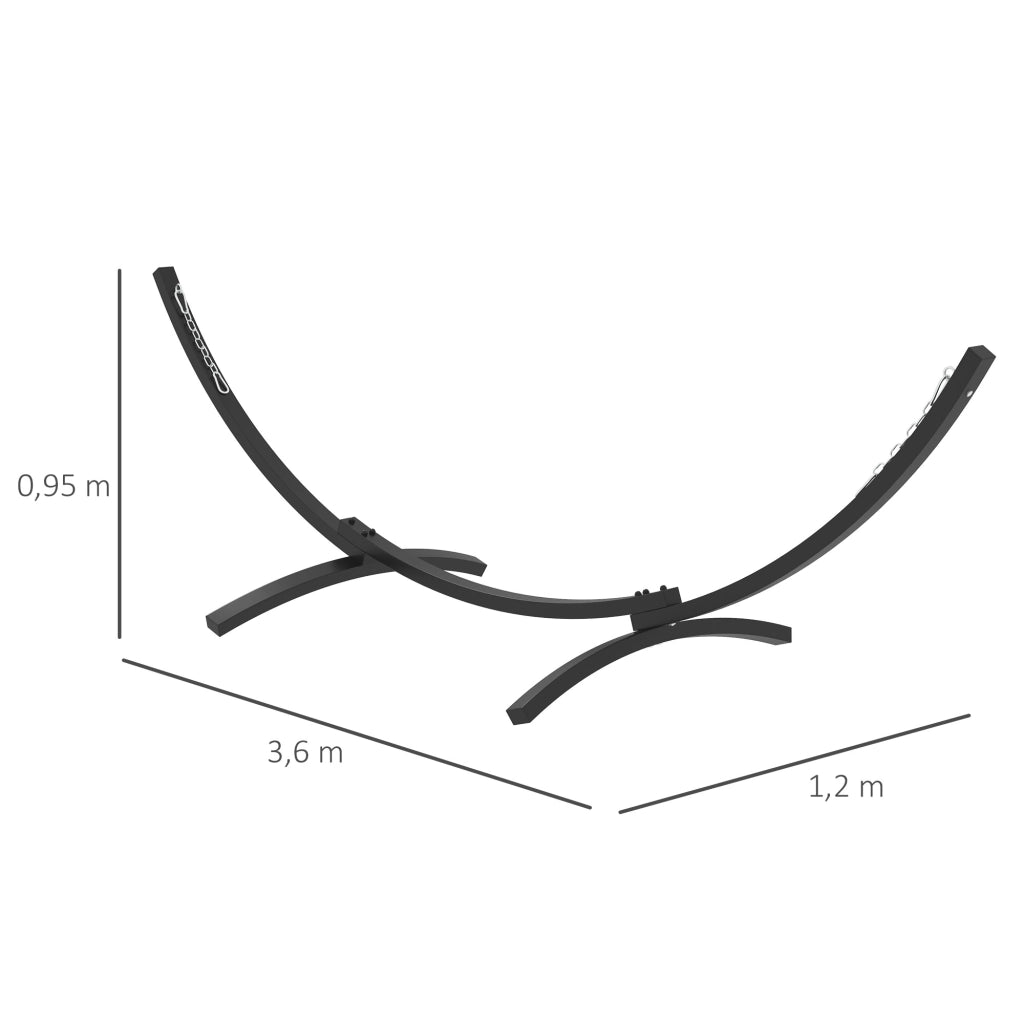 Supporto per amaca in metallo robusto ¨C Zephmum ¨C Grigio 360 cm per amache 270-330 cm