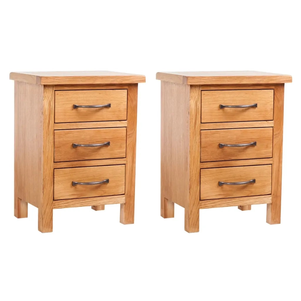 Comodini 2 pz 40x30x54 cm in Legno Massello di Rovere cod mxl 61000