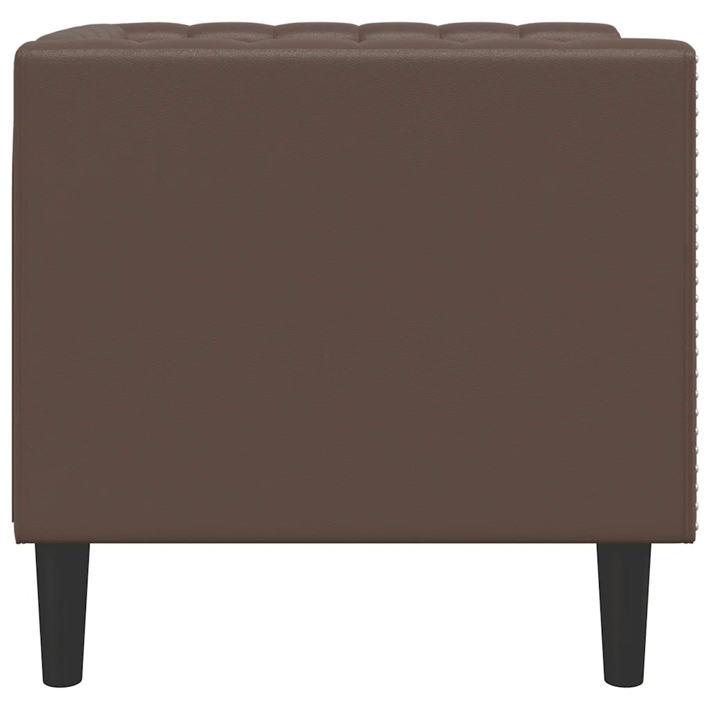 Divano Sedia-Poltrona Chesterfield Marrone in Similpelle