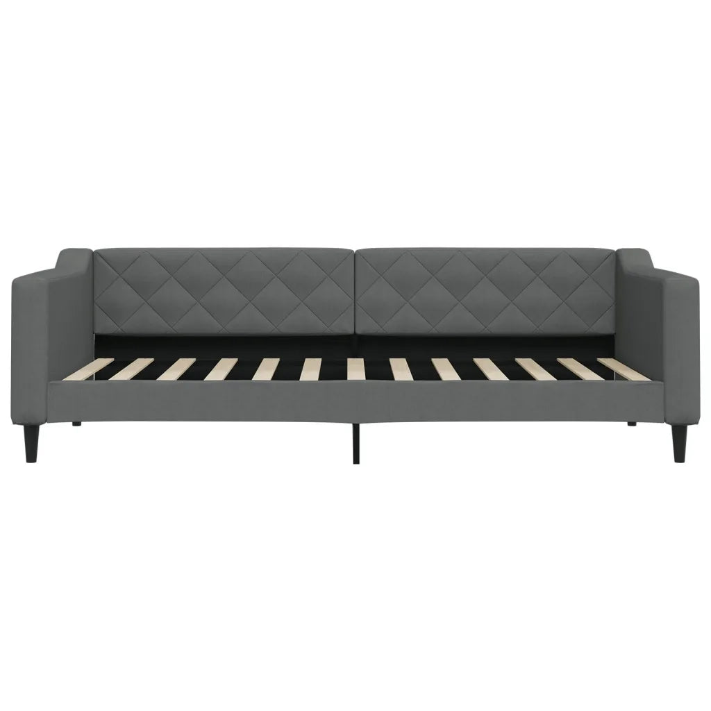 Divano Letto Estraibile Cassetti Grigio Scuro 90x200cm Tessuto