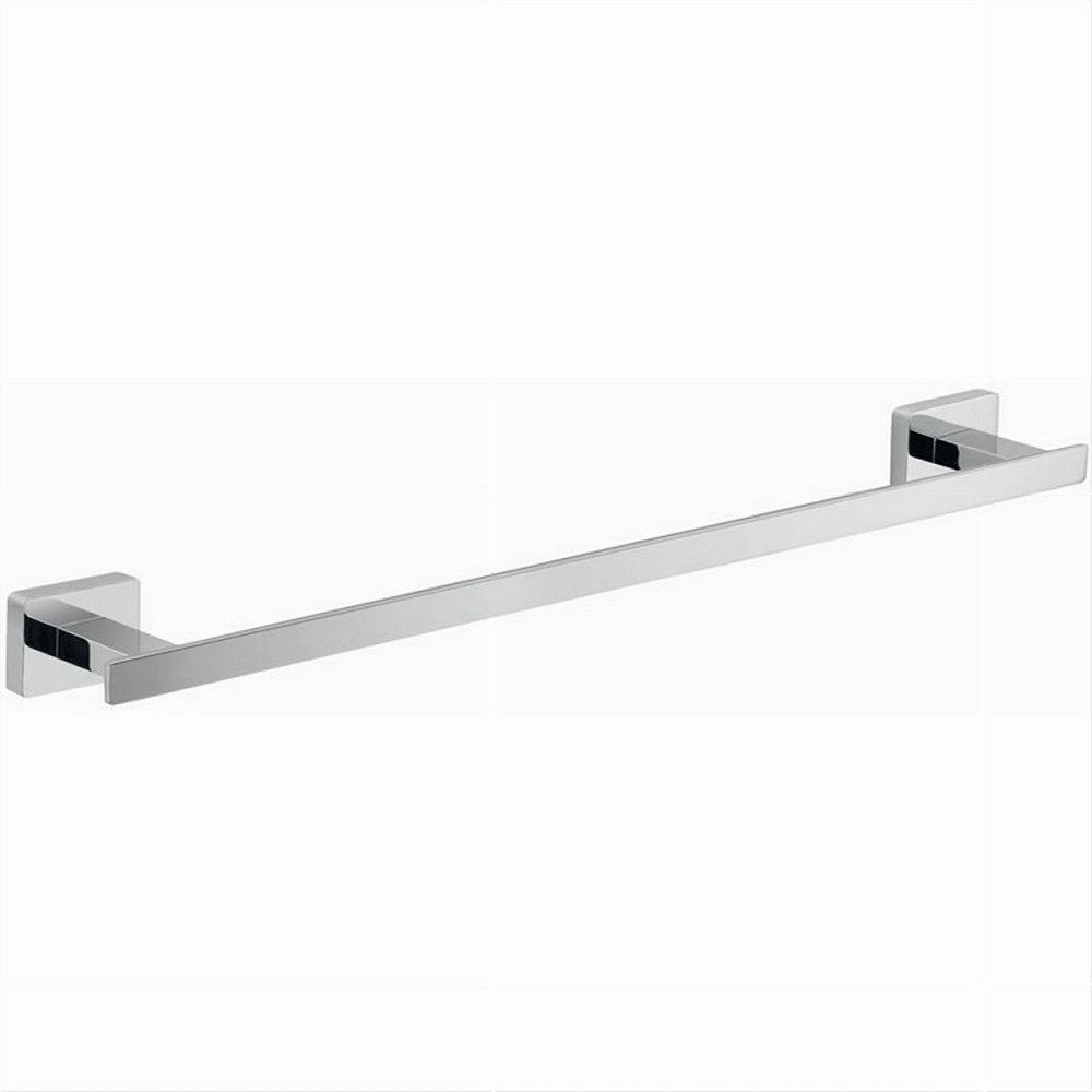 Trade Shop - Porta Asciugamano Acciaio Moderno Fissaggio Parete Arredo Bagno Cubo 60 Cm 87212 -