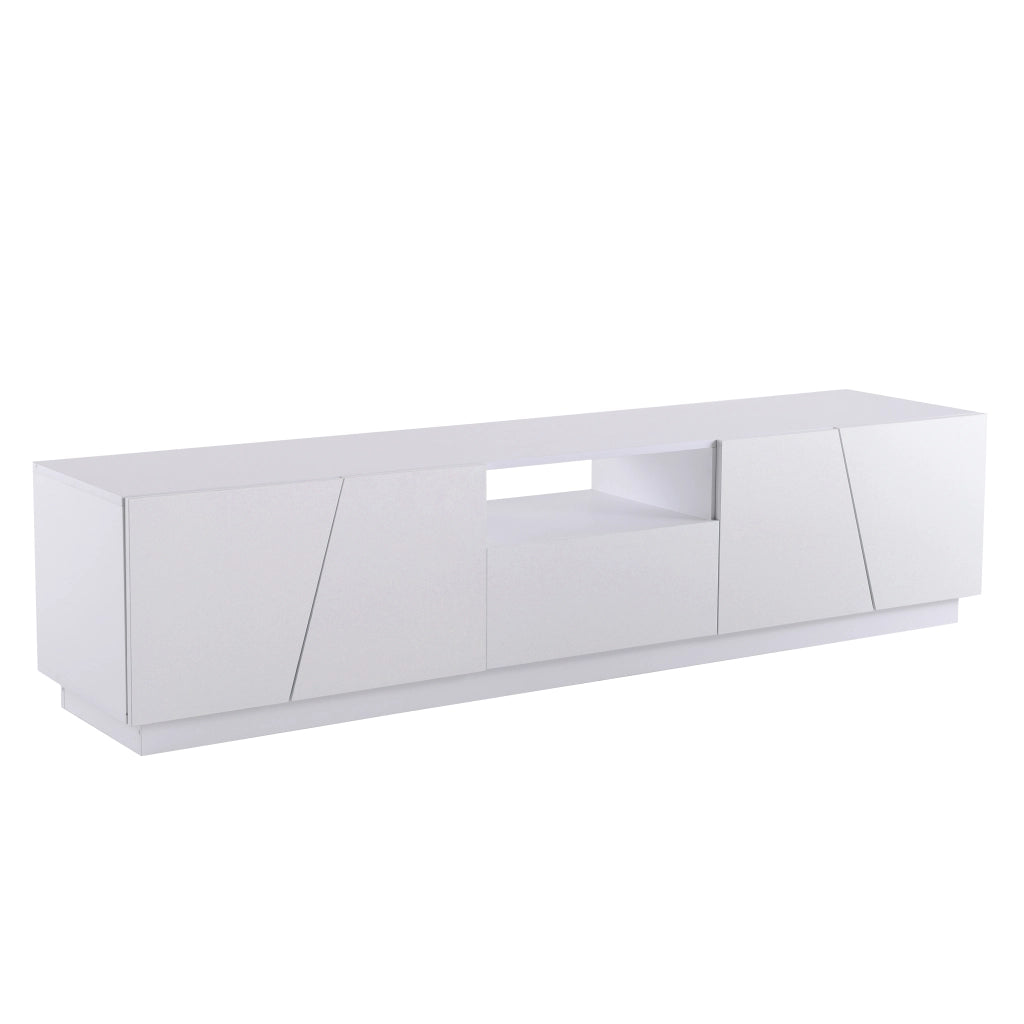 Mobile TV con 4 Ante e 2 Vani a Giorno; Senza Maniglie; Stile Moderno; in MDF; 170¡Á37¡Á42 cm; Bianco