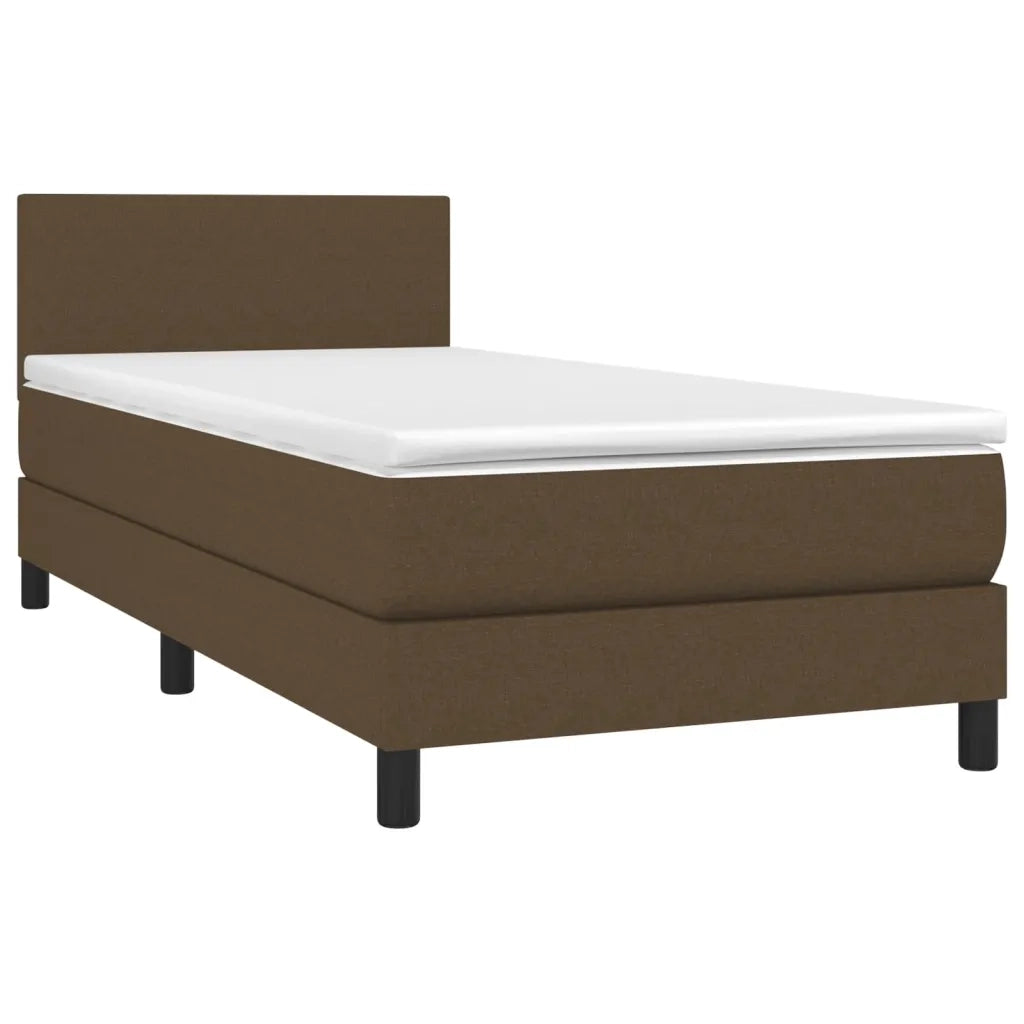 Giroletto a Molle con Materasso Marrone Scuro 90x190cm Tessuto 3139860