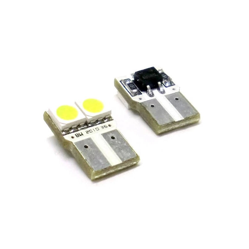 Lampada Led T10 W5W 2 Smd 5050 No Polarita Luci Targa Portiere Auto 12V Bianco