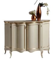 Credenza madia classica sagomata 2 porte legno avorio oro 124x38x90 - Mobili 2G