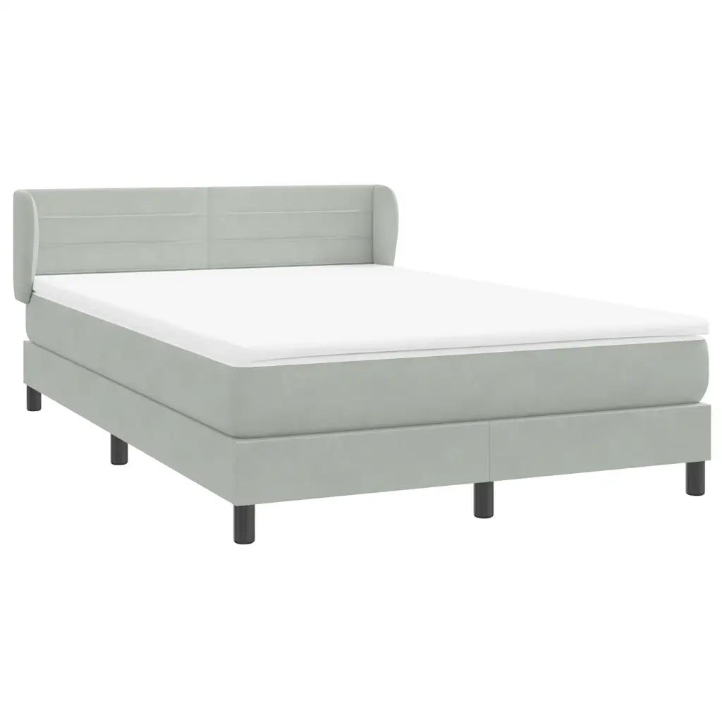 Giroletto a Molle con Materasso Grigio Chiaro 160x210cm Velluto 3317613