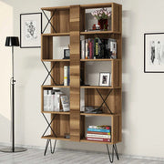 Biblioteca Campagna, Libreria 10 Ripiani, 90x22x167h cm Marrone Noce