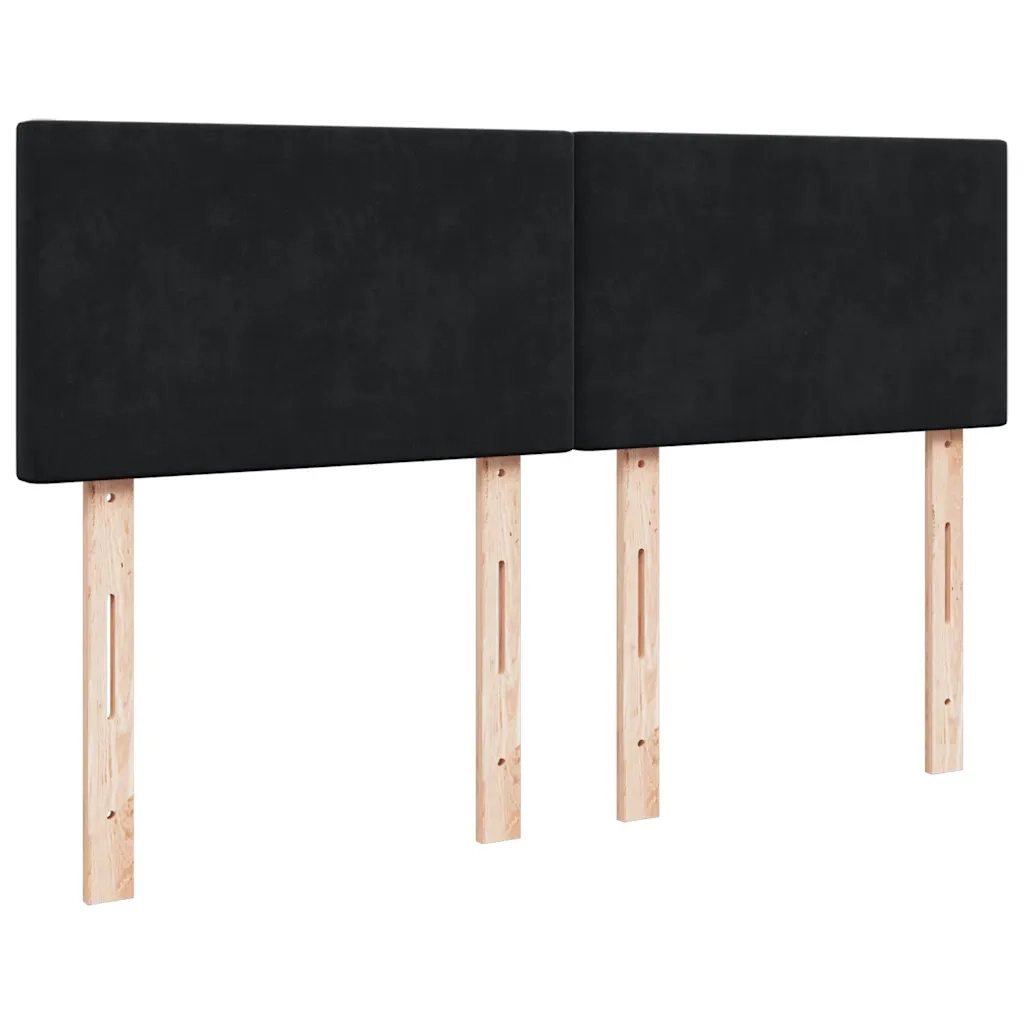 Giroletto a Molle con Materasso Nero 160x200 cm in Velluto 3287778