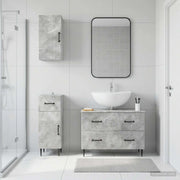 Set di armadietti da bagno in 3 pezzi HAARLEM Grigio Cemento 3417777