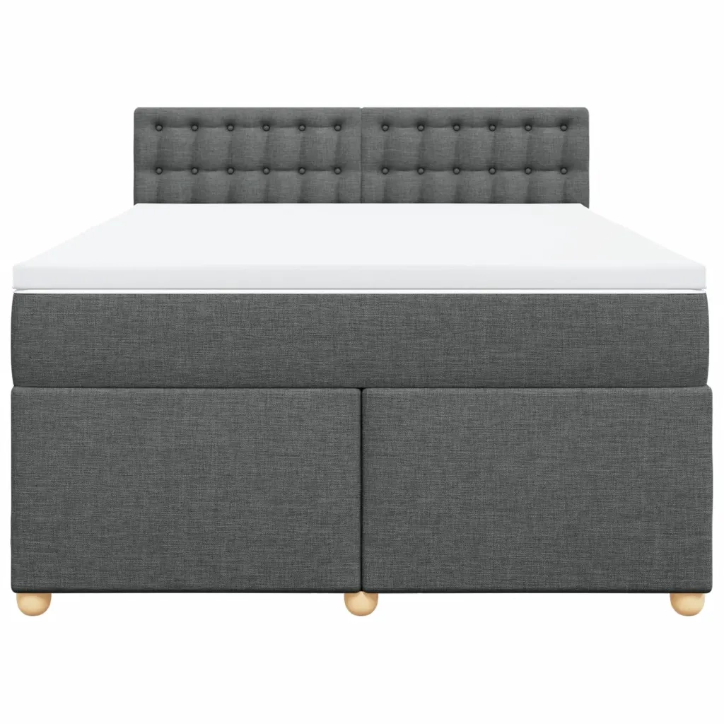 Giroletto a Molle con Materasso Grigio Scuro 140x200cm Tessuto