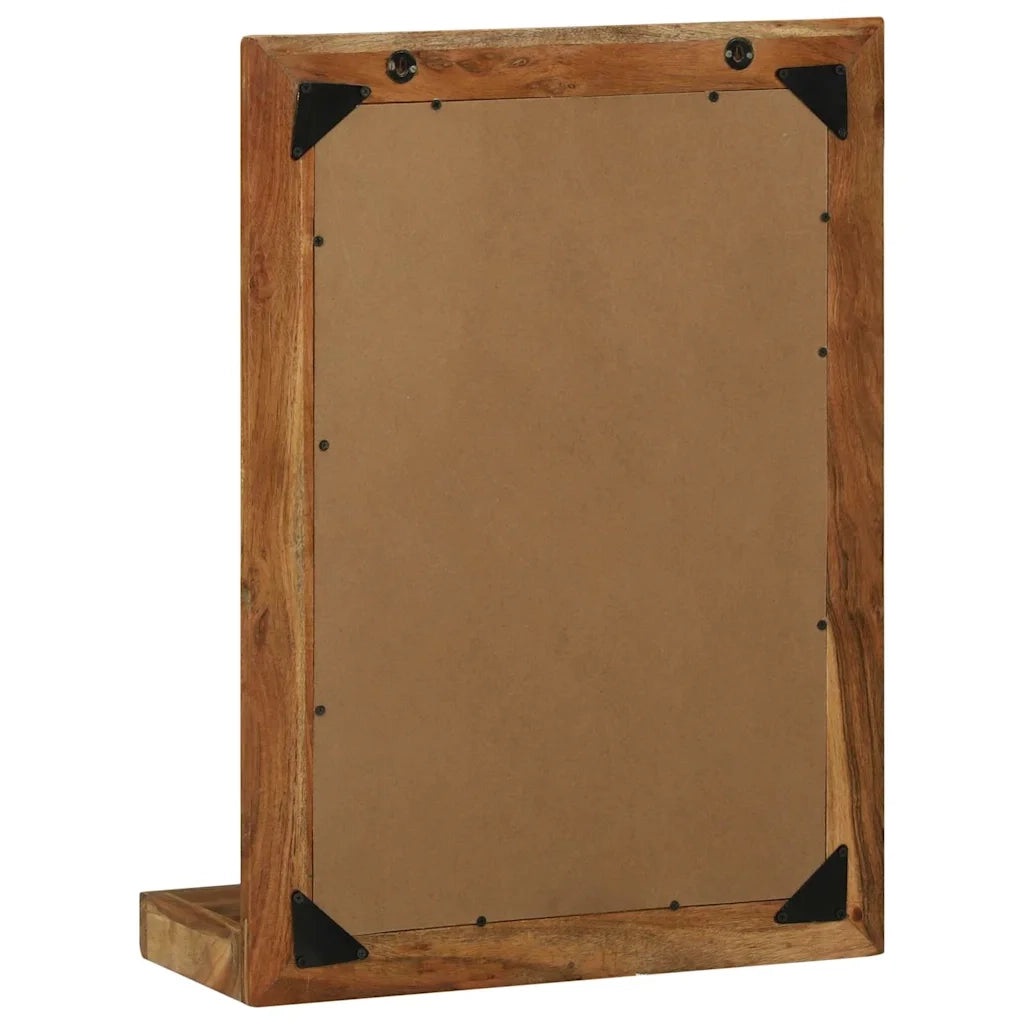 Specchio da bagno Rettangolare Marrone Legno di Acacia Massello 4016738