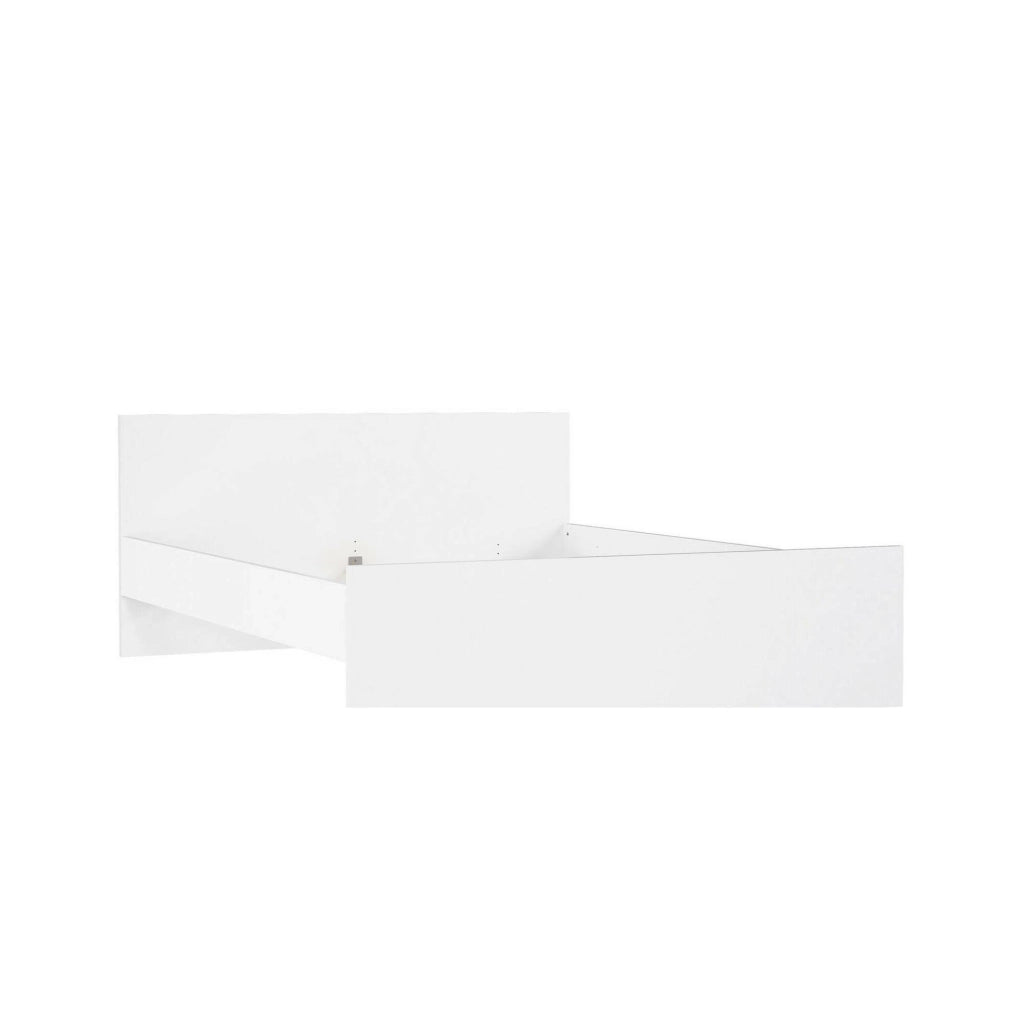 Letto matrimoniale Kaitak, Sommier per camera da letto, Giroletto per stanza, Struttura porta materasso, 207x166 h80 cm, Bianco lucido