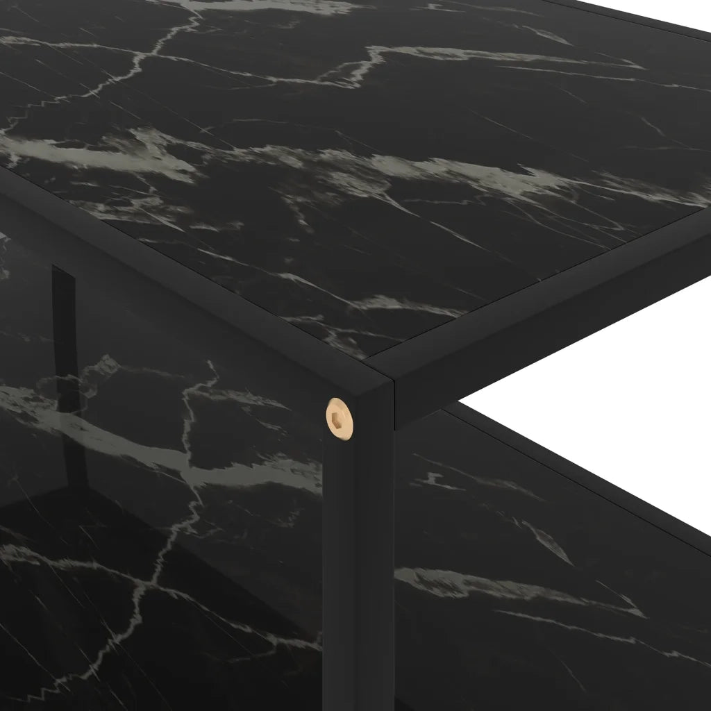 Tavolino da Salotto Nero 100x50x35 cm in Vetro Temperato cod mxl 18606