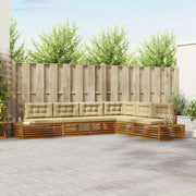 Set di divani da esterno con cuscino 6 Pezzo Naturale e Beige