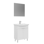 Set mobile lavabo con specchio (2 pezzi) "Purus 65" - 65 x 50 x 83 cm - Bianco
