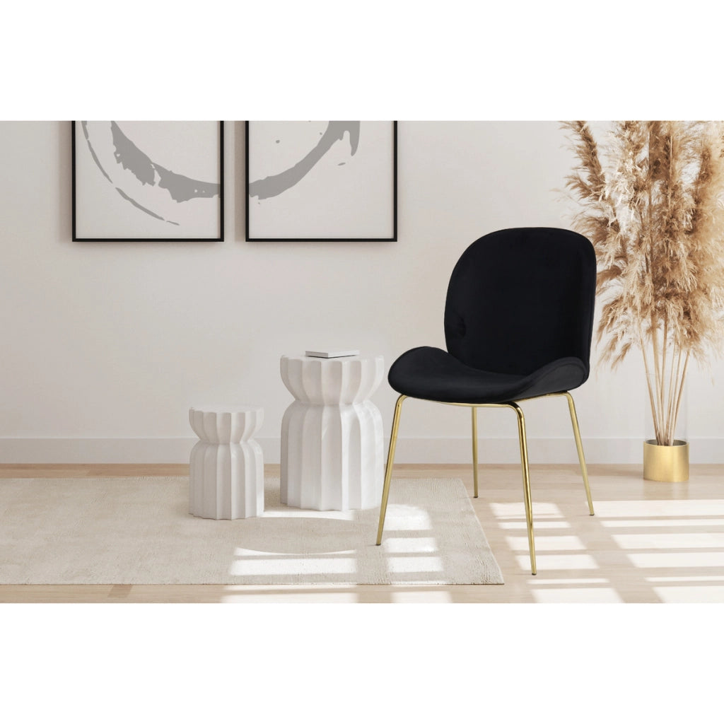 Set di 2 sedie Charlize in velluto rosa antico e ottone