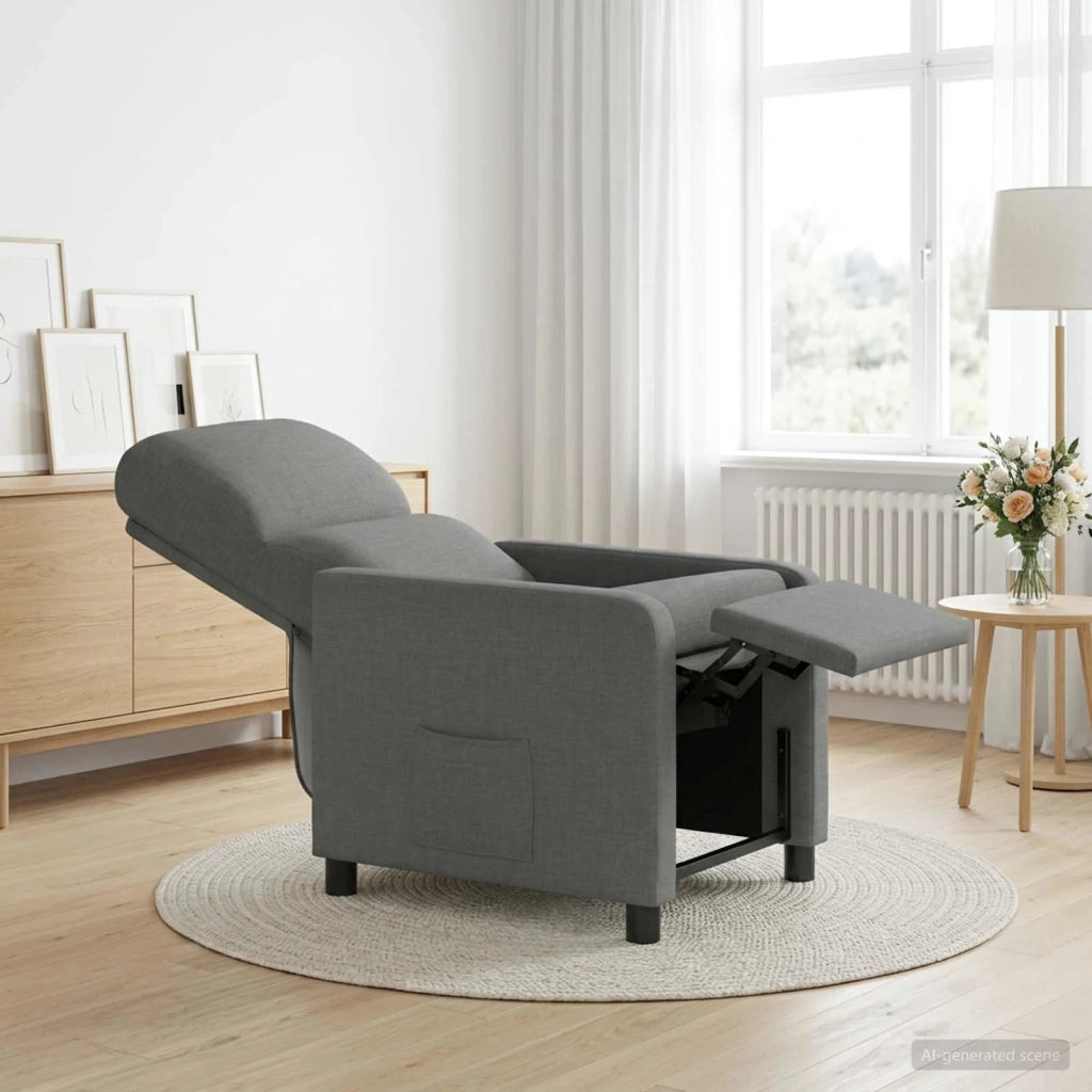 Divano Sedia-Poltrona reclinabile Grigio Scuro Tessuto 367345