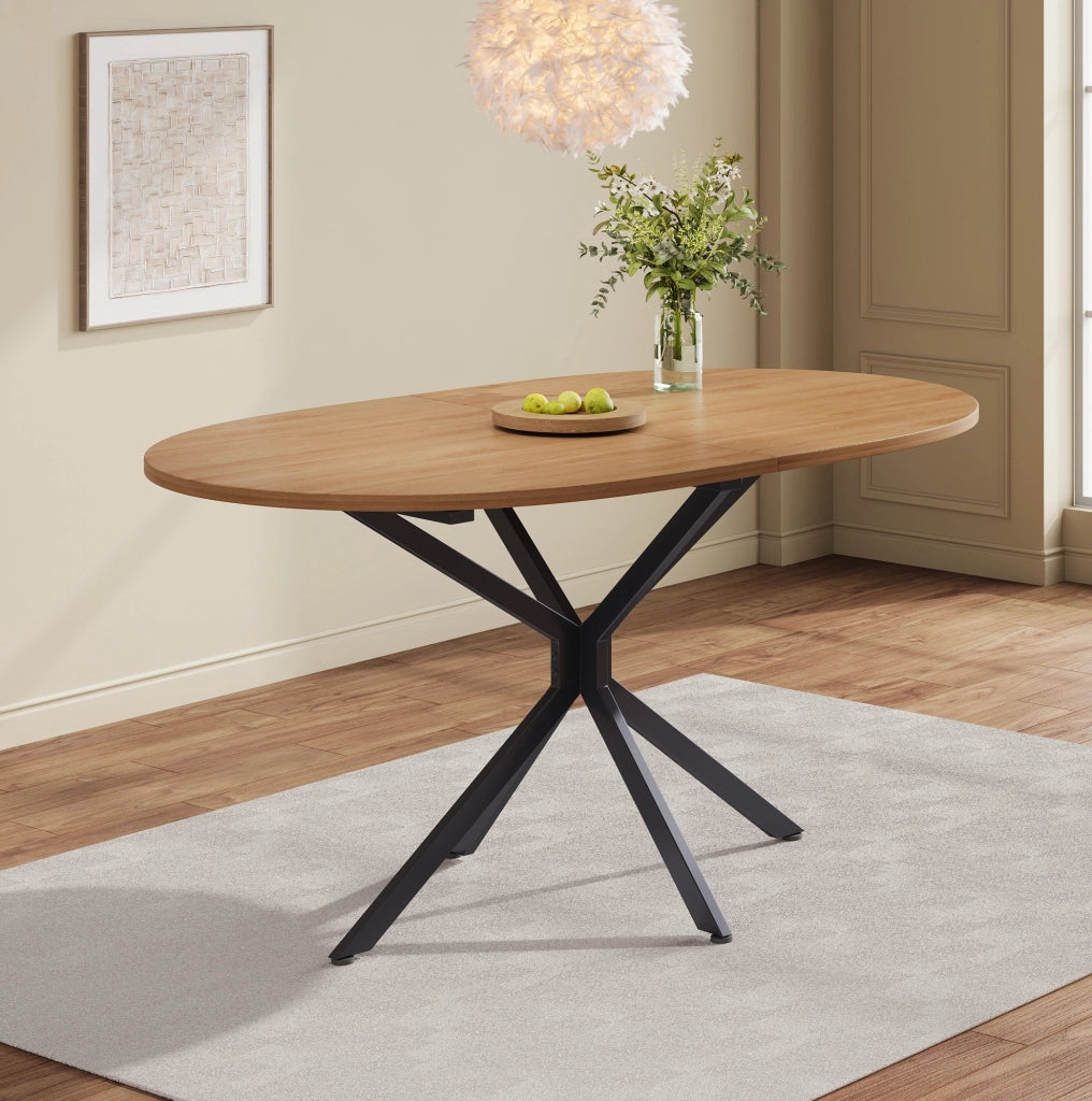 Tavolo da pranzo 120x80x75.5 cm in MDF; per 4-6 persone; naturale