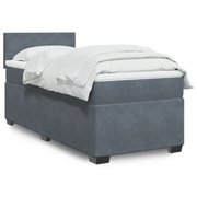 Letto a Molle con Materasso Grigio Scuro Singolo in Velluto 3288768