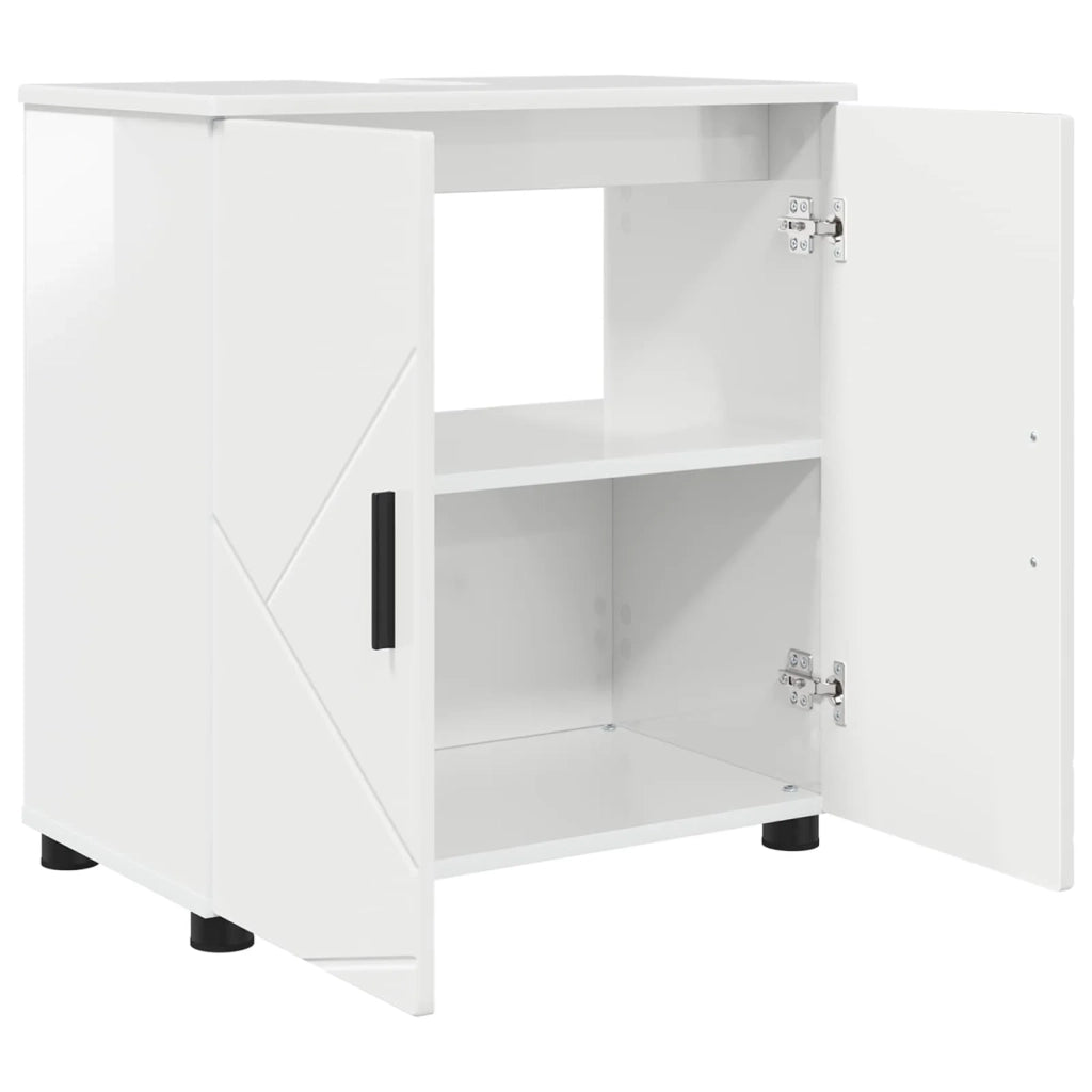 Mobile da Bagno con archiviazione Bianco Lucido 61 x 35 x 64 cm 883288
