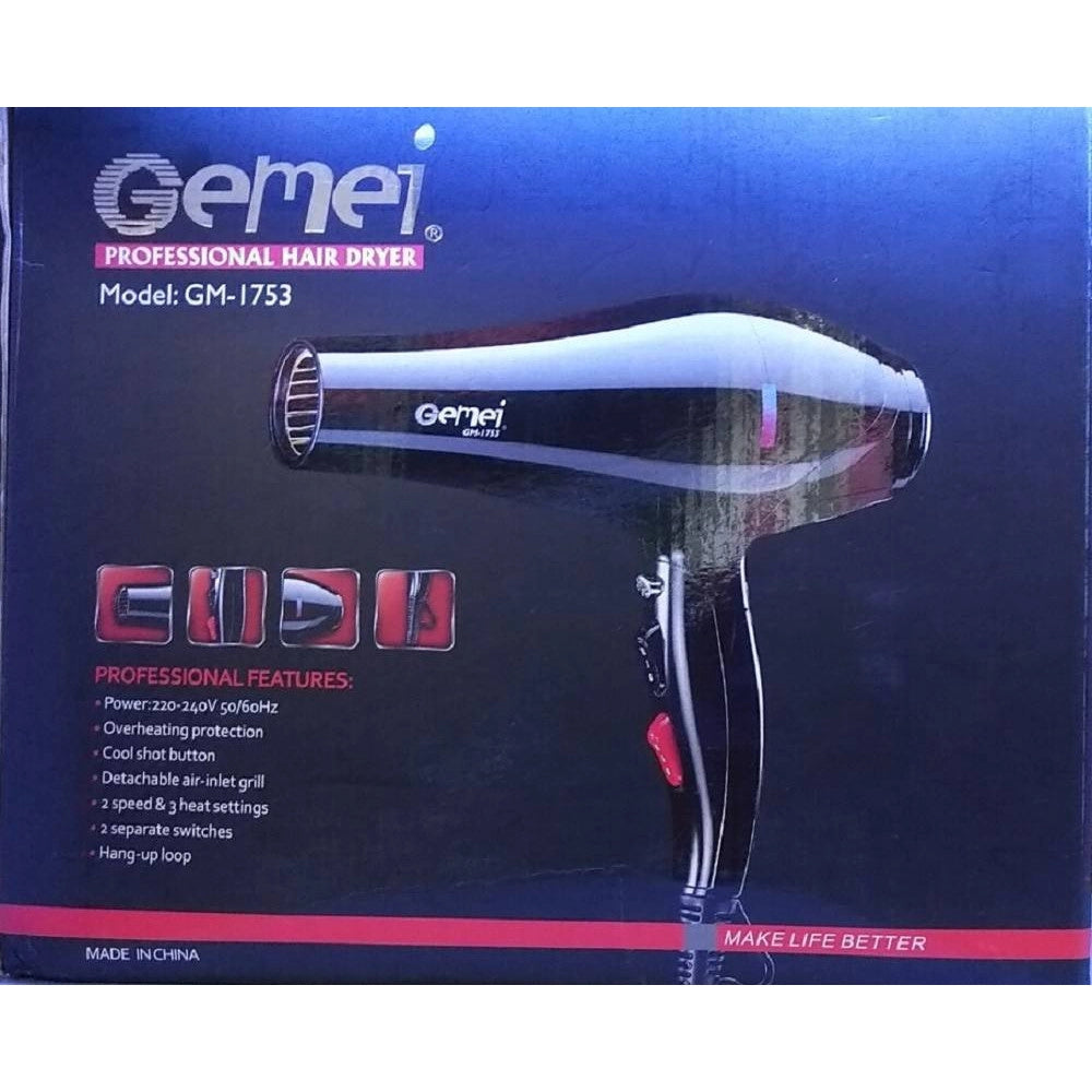 Trade Shop - Asciugacapelli Professionale Phon Gm1753 2400w 2 Velocita' Pulsante Vento Freddo -