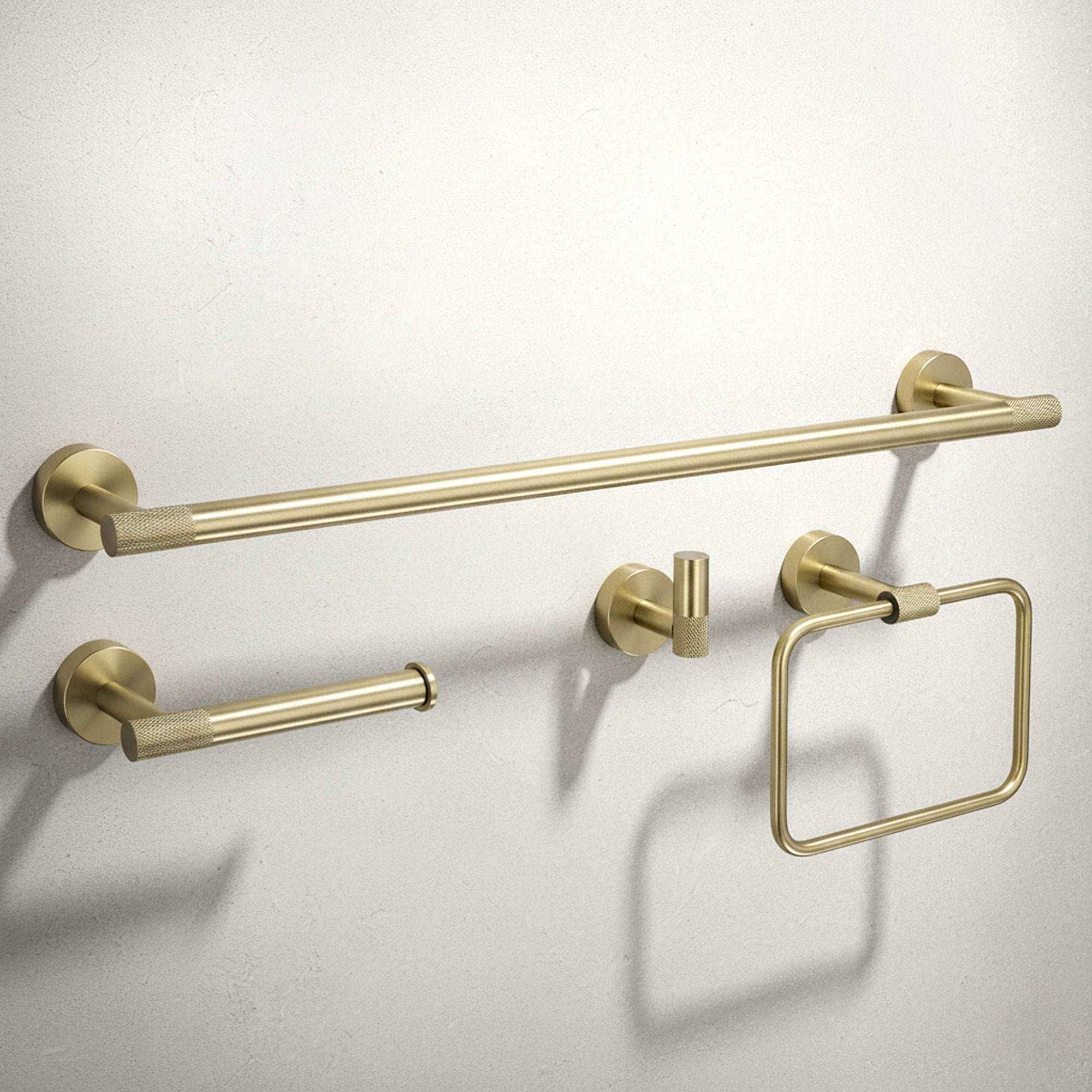 Set Accessori Da Bagno Grid Brush Gold 4 Pezzi