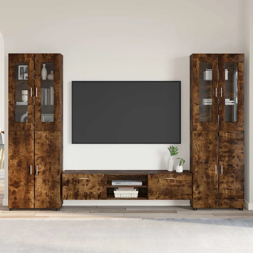 Set mobile TV FLORIN 3 pcs Rovere fumé Legno multistrato