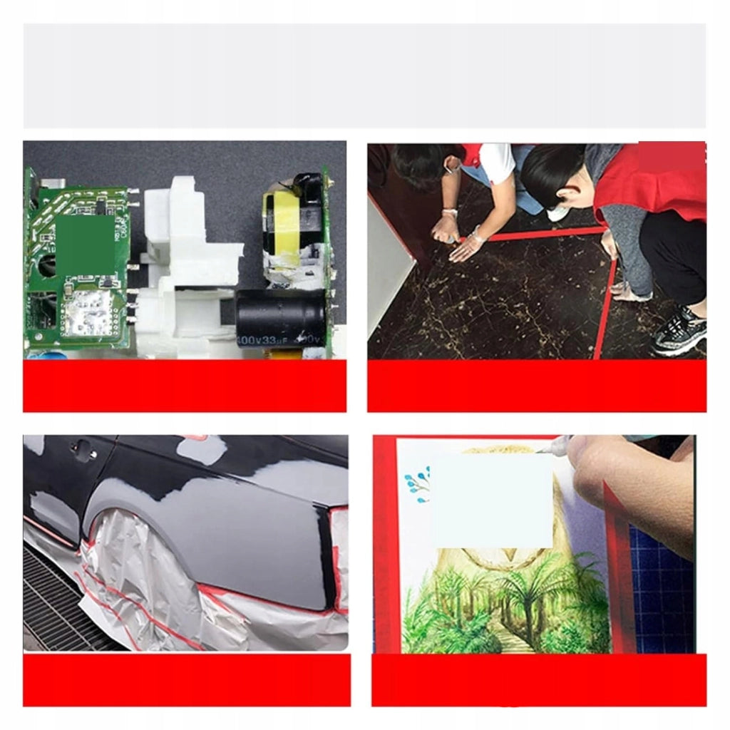 Nastro Adesivo Rosso 50mm x 50m – Qualità Professionale | Carta Crepata, Colla Acrilica