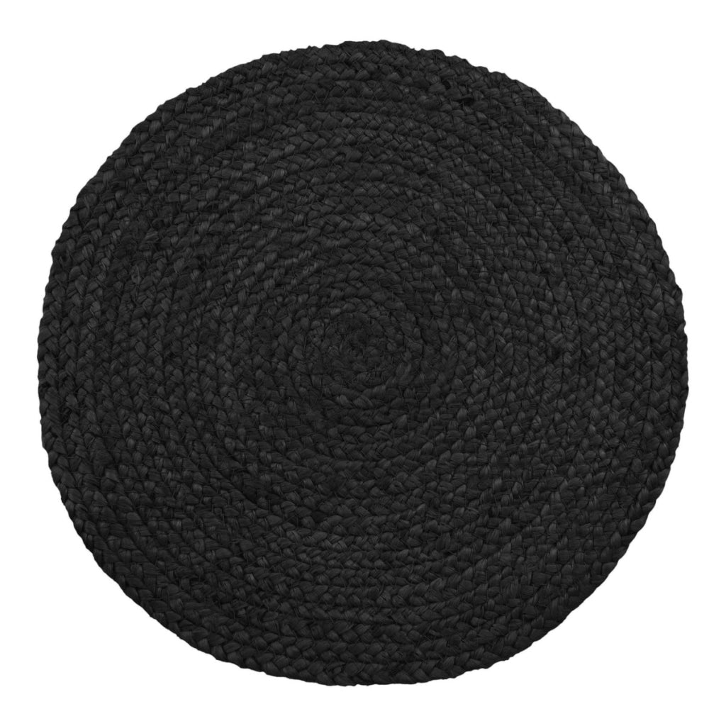 Set di 4 Sottopiatti Bombay, Nero, Juta, 38x38x0,5 cm