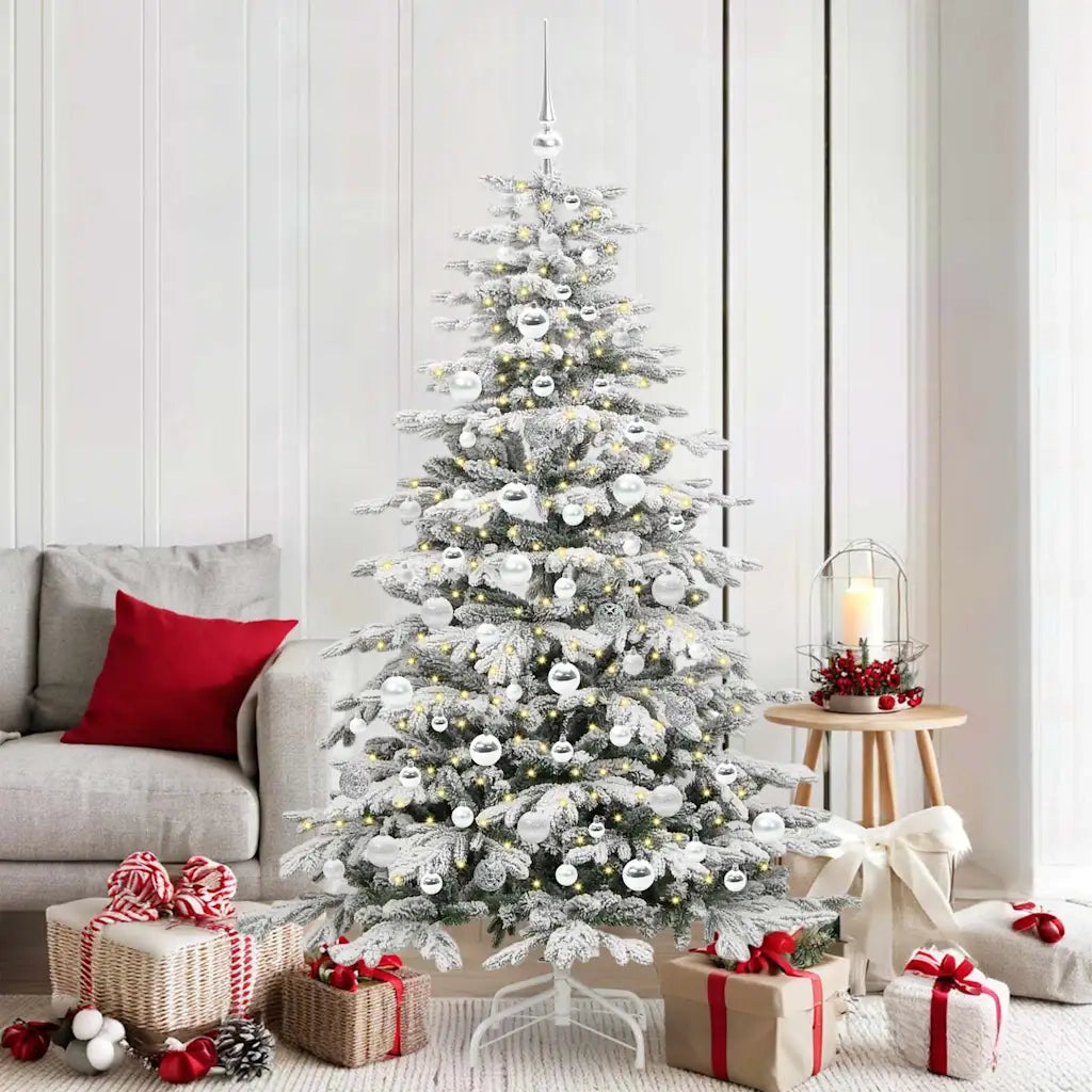 Albero di Natale Artificiale con Rami Pieghevoli Bianco 180 cm 3395645