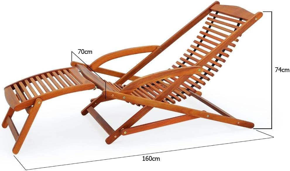 ® 2x Lettino Prendisole Ergonomico 120kg Legno Acacia Sdraio Pieghevole incl. Poggiapiedi e Cuscino Lettini Sauna