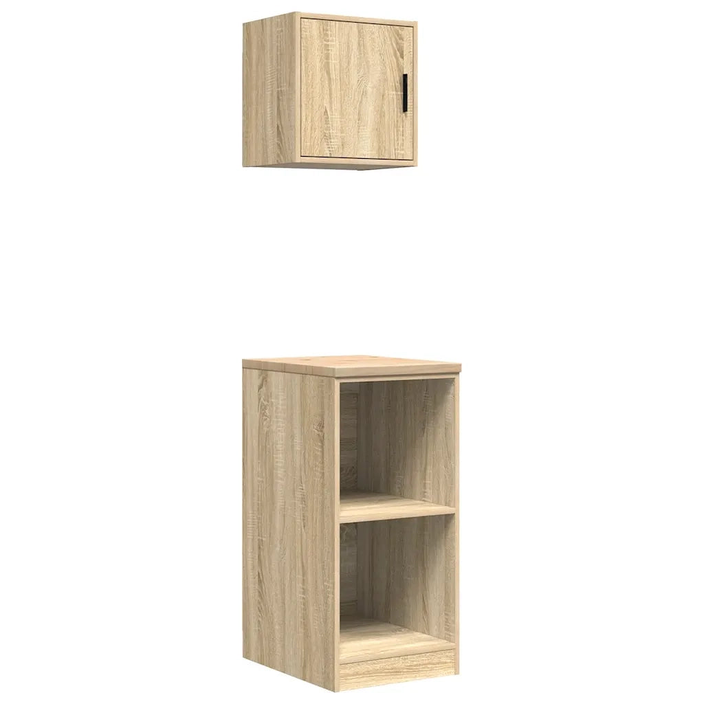 Armadi da Garage 2 pz Rovere Sonoma in Legno Multistrato 3328271
