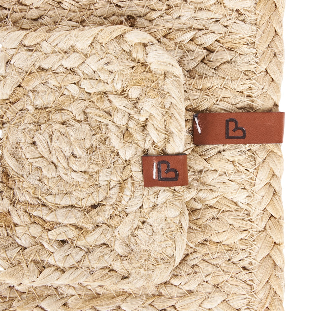 Set di 12 tovagliette e sottobicchieri rettangolari in iuta naturale fatti a mano 30 x 40/10 x 10 cm naturale stile boho