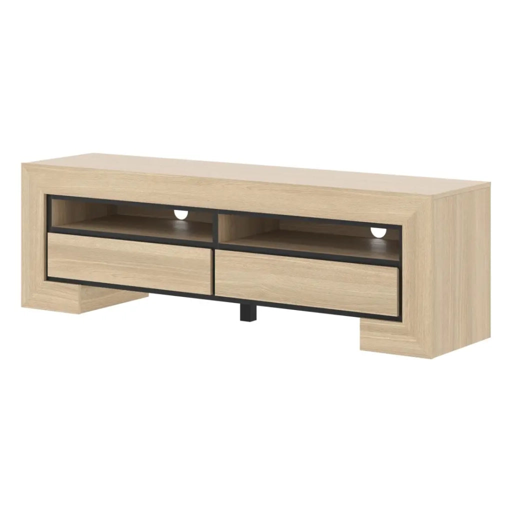 Mobile TV collezione COPA – 160x50,5x41 cm – 2 cassetti e 2 vani – Rovere elegante – Design scandinavo