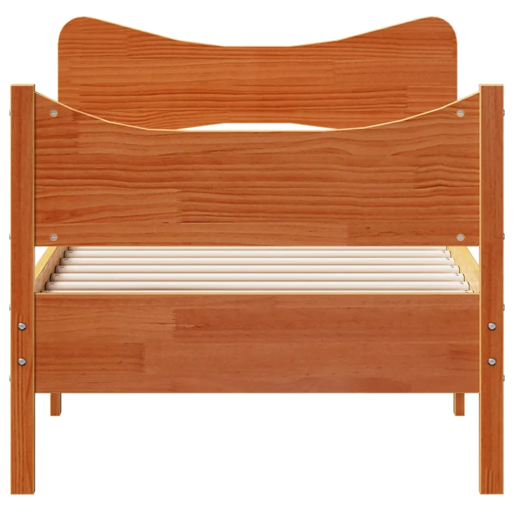 Giroletto senza Materasso Marrone Cera 90x200 cm Massello Pino 3216392