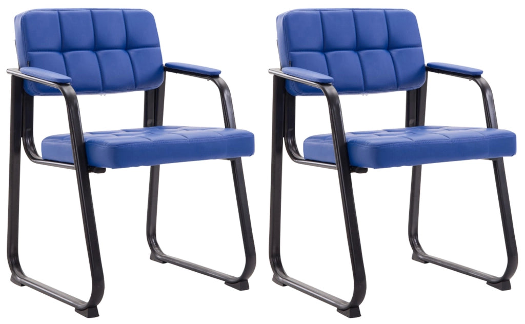 Set di 2 sedie per visitatori Canada B in finta pelle blu