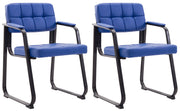 Set di 2 sedie per visitatori Canada B in finta pelle blu