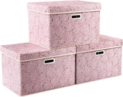 Contenitori di organizzazione opachi con coperchi e maniglie, 3 pezzi, 35 x 22 cm