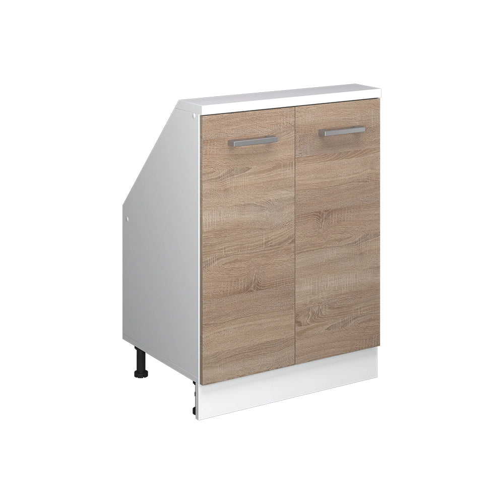 Mobile cucina sottotetto R-Line Sonoma/Bianco 60 cm con 2 porte Vicco