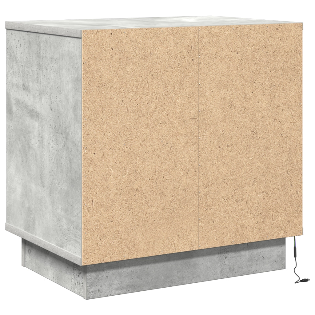 Comodini con LED 2 pz Cemento Grigio 50x34.5x50 cm