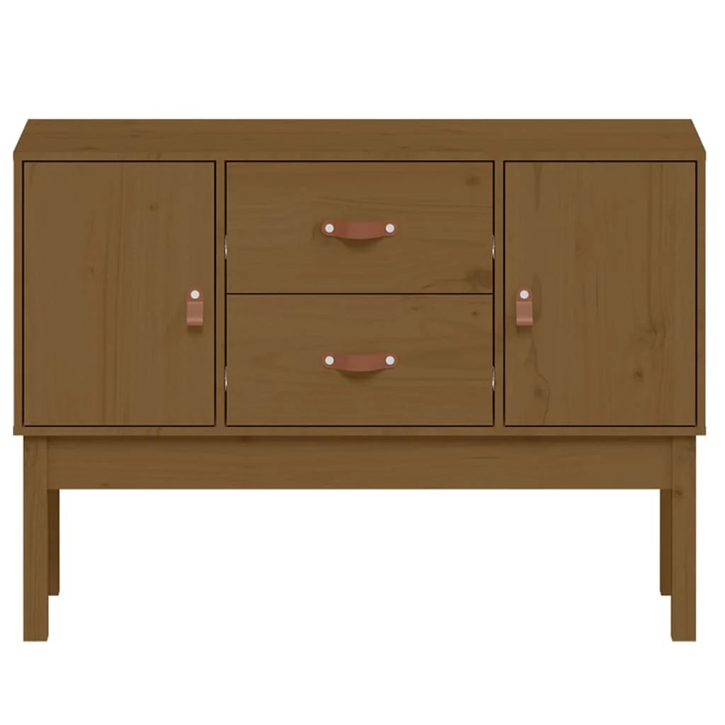 Buffet credenza cassettiera armadio mobile contenitore organizer per cucina soggiorno salotto 110 x 40 x 78 cm legno massello di pino marrone 02_0035735