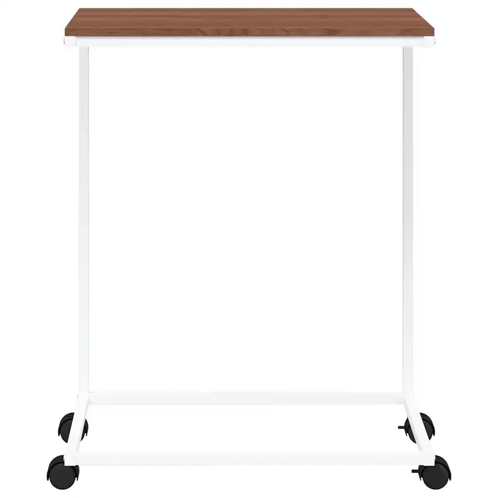 Tavolino con Ruote Bianco 55x35x70 cm in Legno Multistrato cod mxl 7035