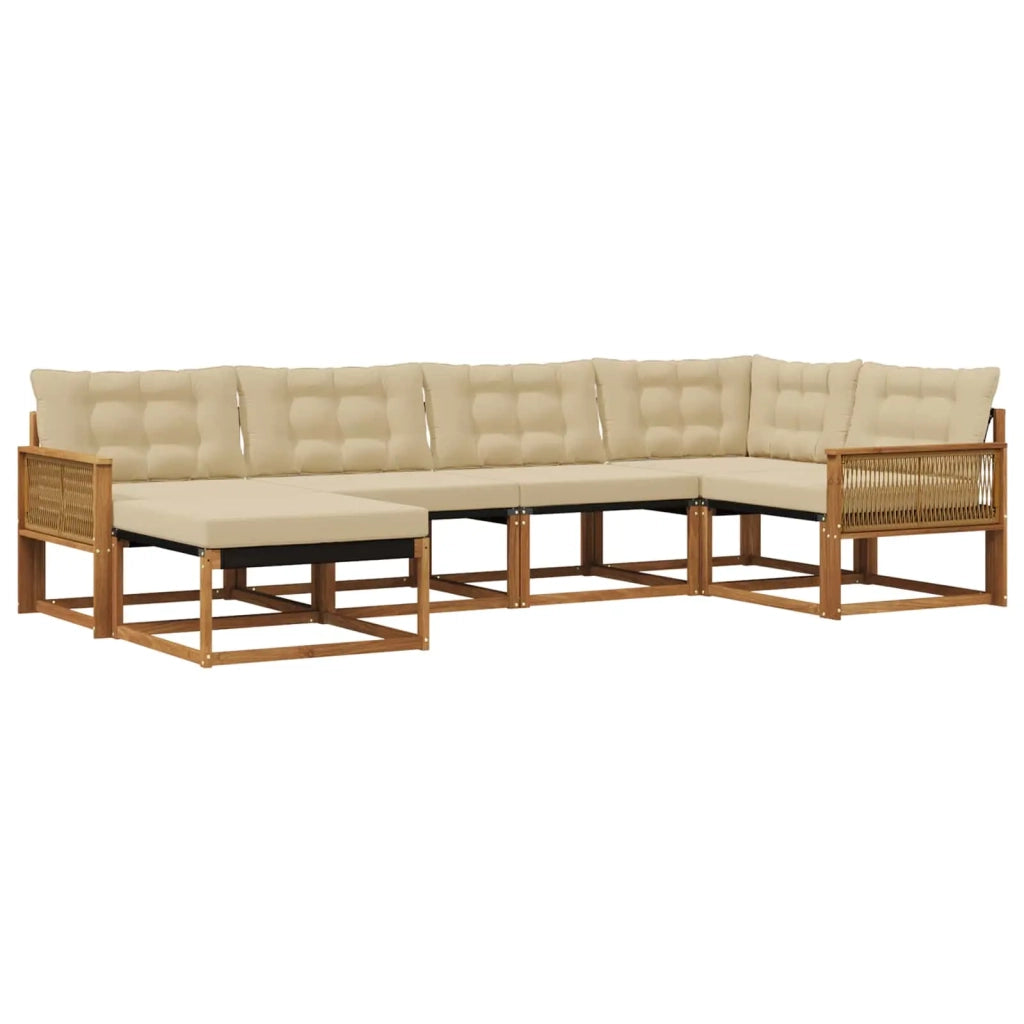 Set di divani da esterno 6 pz Naturale e Beige 3381541